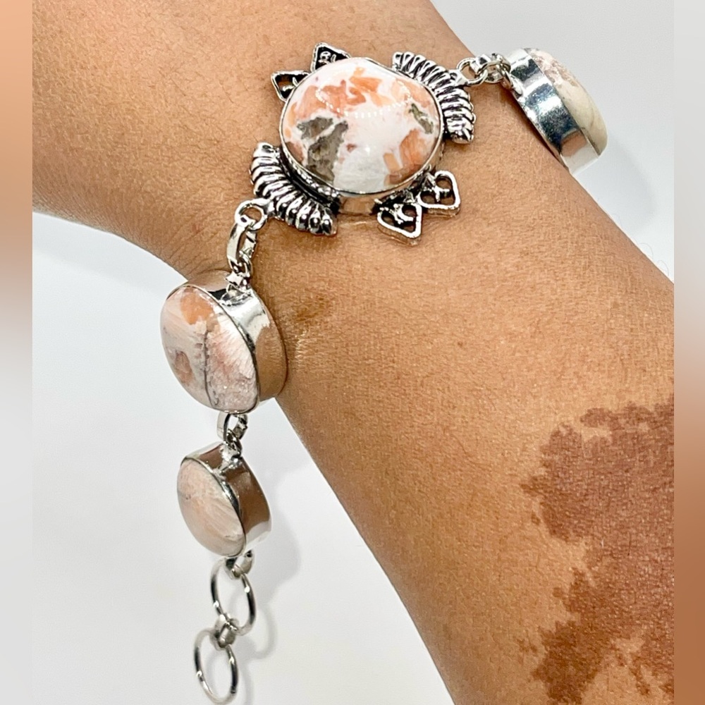 Peach Scolecite Bracelet “Stone of Peacefulness”